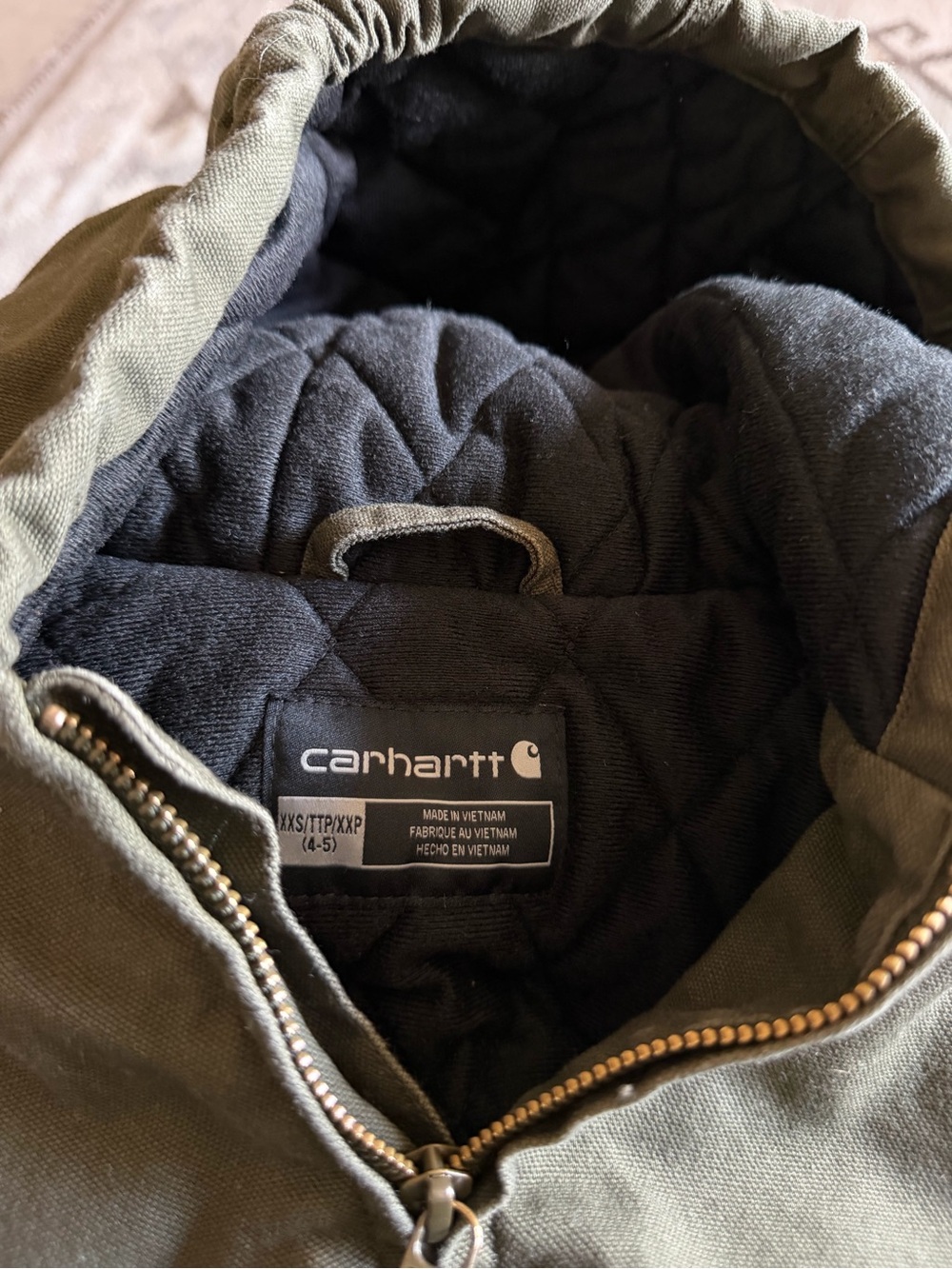 Kids canvas Carhartt jacket size XS (4-5)